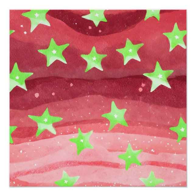 red sky with stars poster (Front)