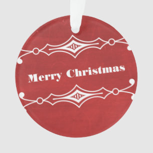 Red Slanted Chalkboard Holiday Acrylic Ornament