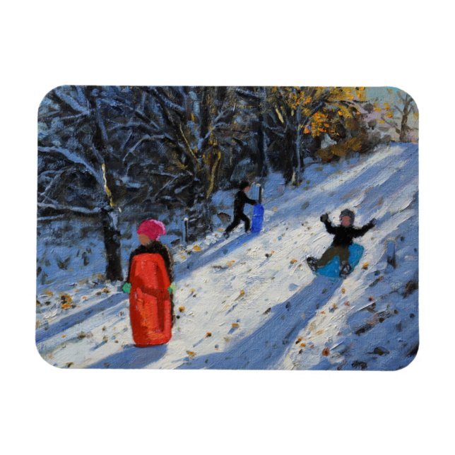 Red sledge Allestree Park Derby. 2014 Magnet (Horizontal)