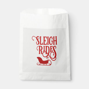 Red Sleigh Rides Holiday Favour Bag