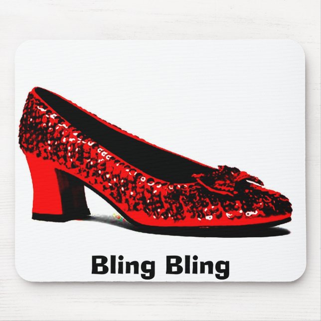 red slippers, Bling Bling Mouse Pad (Front)