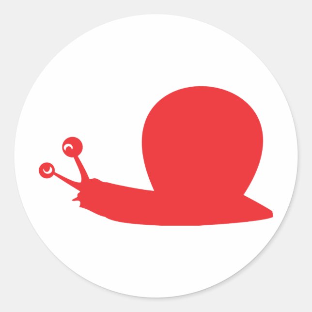 red slug icon classic round sticker (Front)