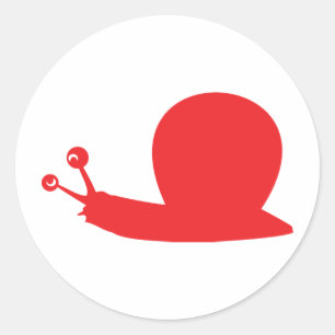 red slug icon classic round sticker