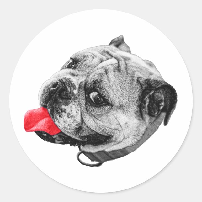 Red Smile Mark Classic Round Sticker (Front)