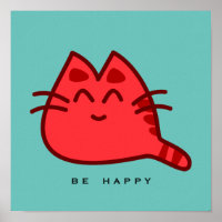 Red Smiling Kitty Cat