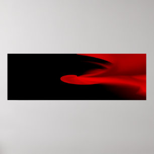 "Red Smoke" Minimalist Narrow Horizontal Poster