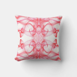 Red Smoke Symmetrical Minimalist Abstract Cushion