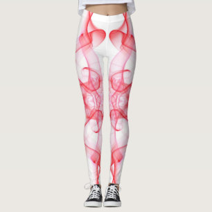 Red Smoke Symmetrical Minimalist Abstract Leggings