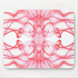 Red Smoke Symmetrical Minimalist Abstract Mouse Pad