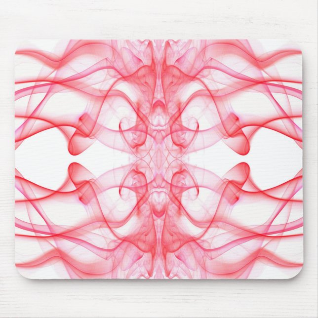 Red Smoke Symmetrical Minimalist Abstract Mouse Pad (Front)