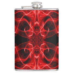 Red Smoke Symmetrical Minimalist Black Hip Flask