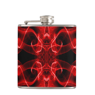 Red Smoke Symmetrical Minimalist Black Hip Flask