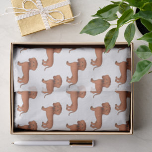 Red Smooth Coat Dachshund Cute Dog Pattern Tissue Paper
