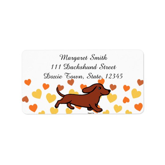 Red Smooth Dachshund Running Address Label