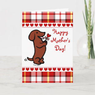 Red Smooth Haired Dachshund Card