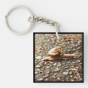 Red Snail on the Ground Key Ring