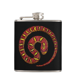 Red Snake Bite Hip Flask