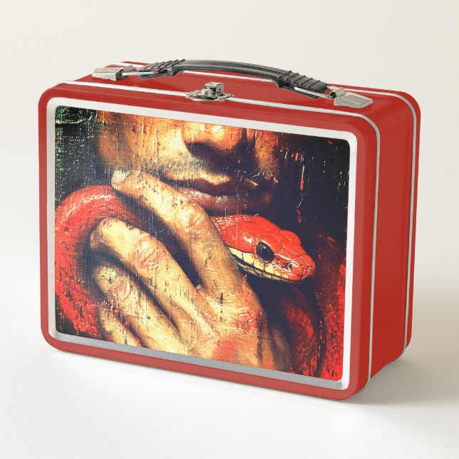 Red Snake Metal Lunch Box (Front)