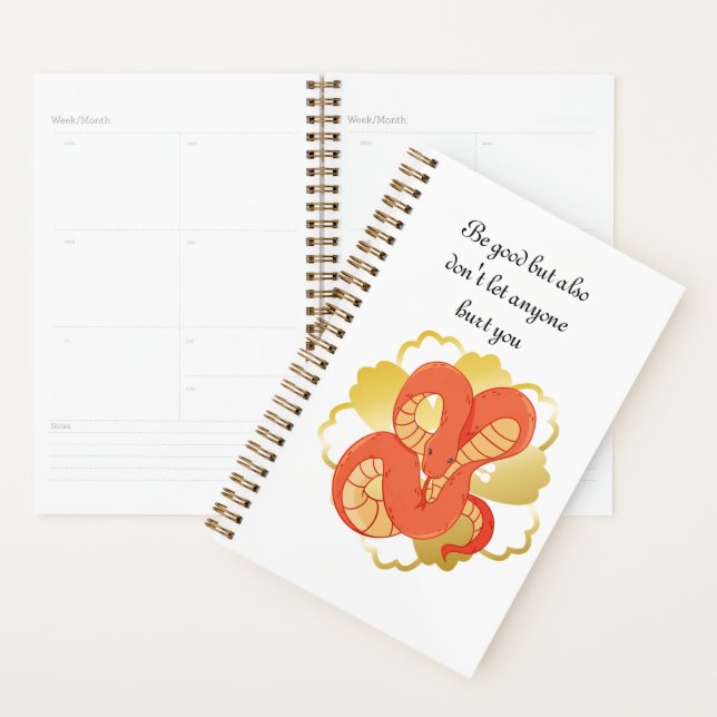 Red Snake on a Golden Flower” | Unique & Luxurious Planner (Display)