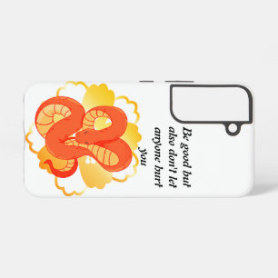 Red Snake on a Golden Flower” Unique & Luxurious Samsung Galaxy Case