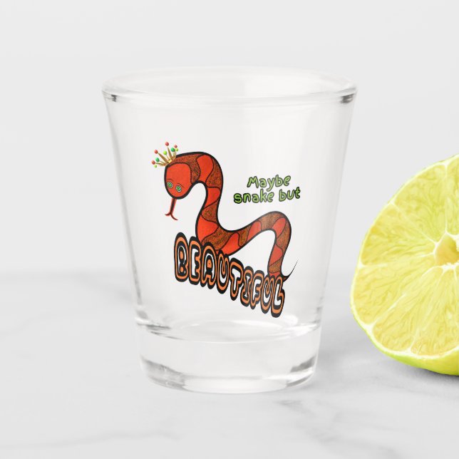 Red snake shot glass (Front)