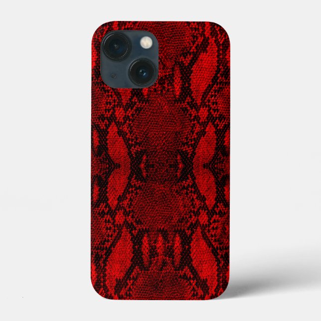 Red Snake Skin Print Case-Mate iPhone Case (Back)