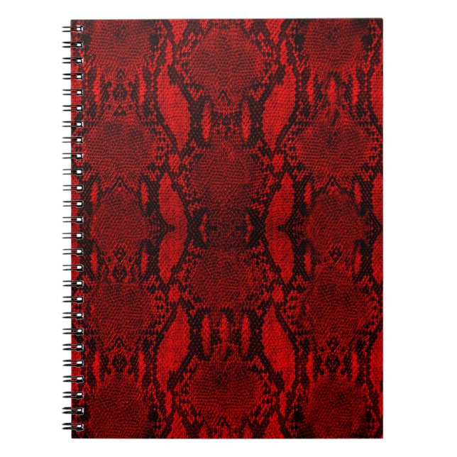 Red Snake Skin Print Photo Notebook (Front)