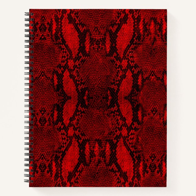 Red Snake Skin Print Spiral Notebook (Front)
