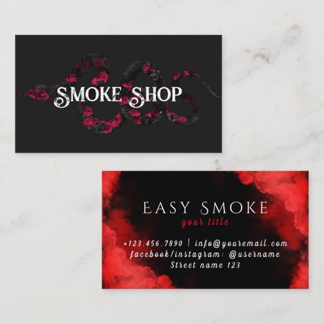 Red Snake Smoke Shop Vape Business Card (Front/Back)