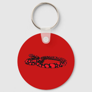 Red Snake With Hearts Key Ring