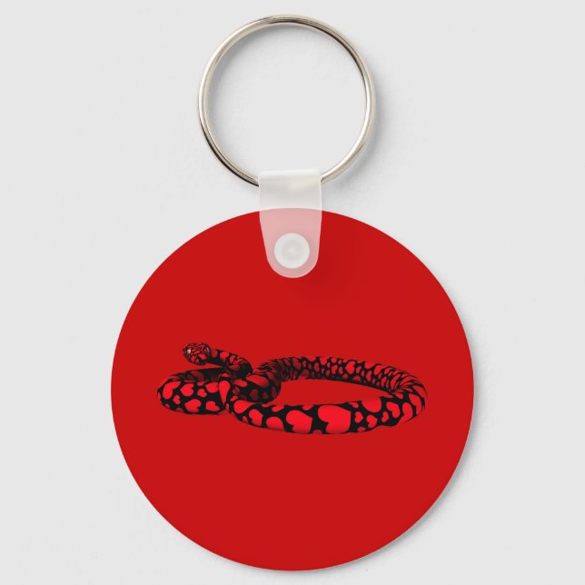 Red Snake With Hearts Key Ring (Front)