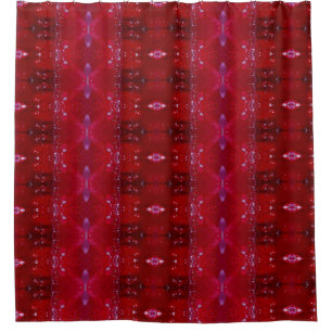 Red Snapdragon Ikat too Shower Curtain