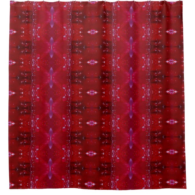 Red Snapdragon Ikat too Shower Curtain (Front)