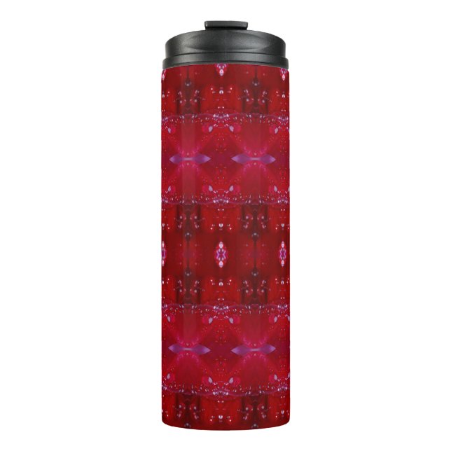 Red Snapdragon Ikat Too  Thermal Tumbler (Front)