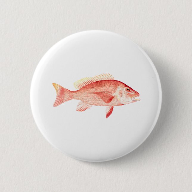 Red Snapper 6 Cm Round Badge (Front)