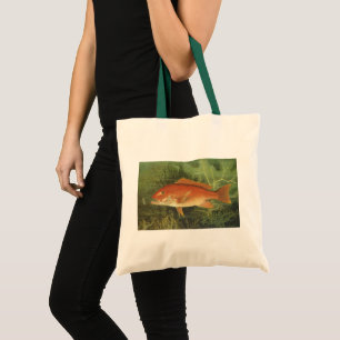 Red Snapper Fish by Kilbourne, Vintage Marine Life Tote Bag