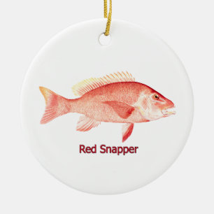 Red Snapper Fish Ceramic Tree Decoration