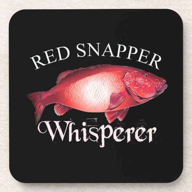 Red Snapper Whisperer Dark Coaster (Front)