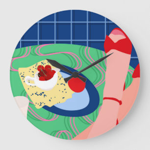 Red Sneak Peek Large Clock