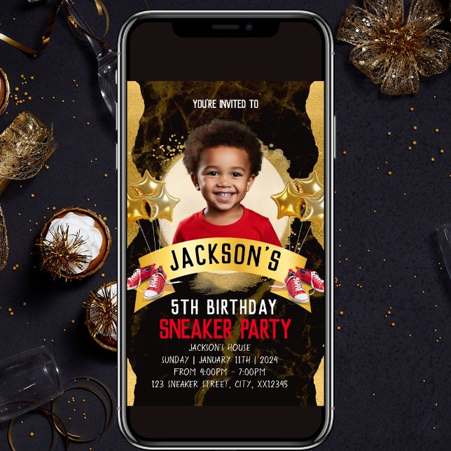 Red Sneaker Birthday Party Invitation (Creator Uploaded)