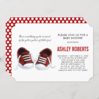 Red Sneakers Baby Shower Invitation, Boy or Girl