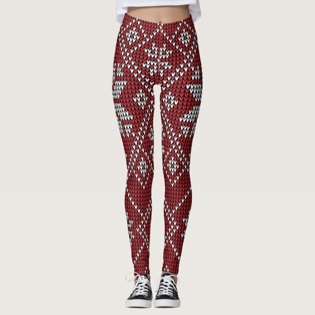 Red snow flaks  leggings (Front)