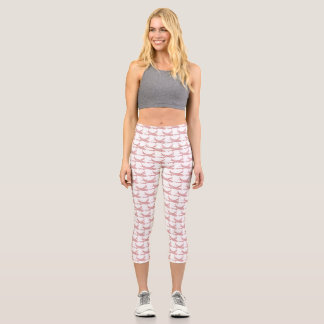 Red Snowflake Aeroplane -  Capri Leggings
