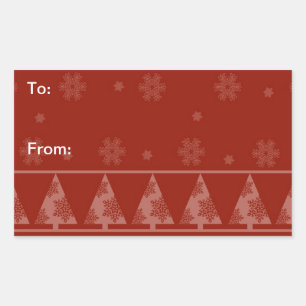 Red Snowflake and Christmas Tree Stickers