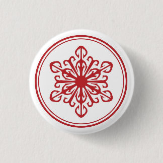 Red Snowflake Button