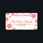 red Snowflake chalkboard Christmas  address label<br><div class="desc">After all the work and stress, tell them you have a new address! There is no better ( and easier!) way to spread the news than adding this label to your Christmas post. There are many different cards available, so pick the design and wording you like. Browse the store or...</div>