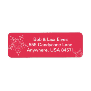 Red Snowflake Christmas Adress Labels
