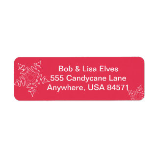 Red Snowflake Christmas Adress Labels