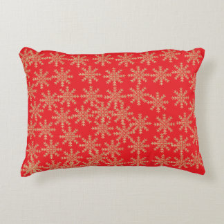 Red Snowflake Christmas Decorative Cushion