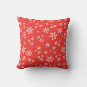 Red Snowflake Christmas Pillow